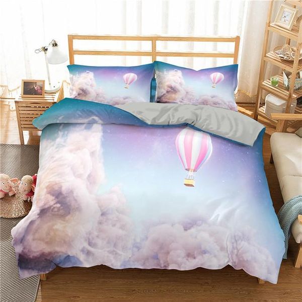 style fashion cloud bedding set /full/twin size bed linen pink blue duvet cover sets