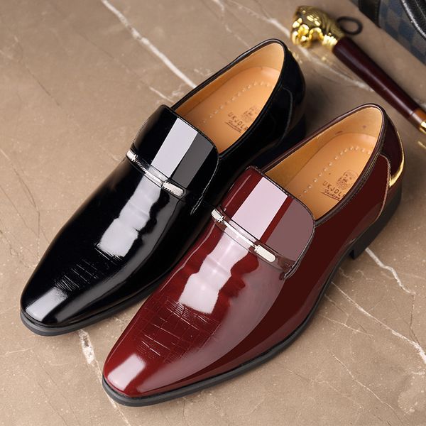 men's busins leather shoes british trend pointed formal patent bright bridegroom's wedding young, Black
men's busins leather shoes british trend pointed formal patent bright bridegroom's wedding young, Black
