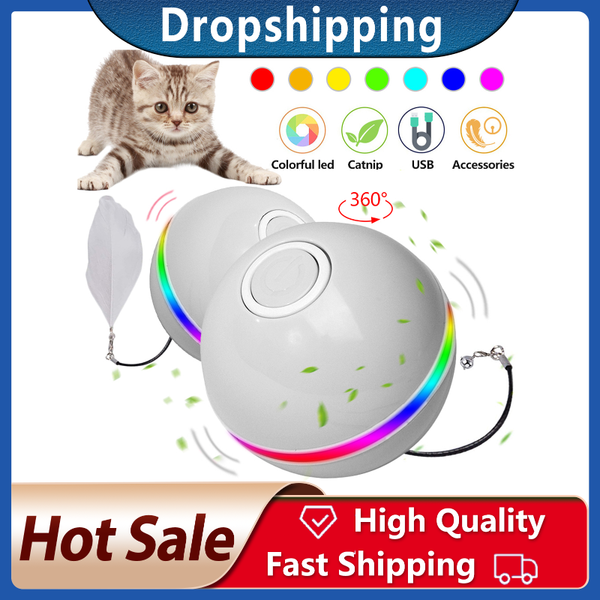 cat toys smart interactive ball automatic rolling pet toy usb rechargable colorful led light bells feather for kitten
cat toys smart interactive ball automatic rolling pet toy usb rechargable colorful led light bells feather for kitten
