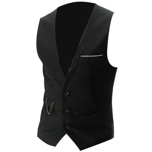 men's vests fashion men solid color v neck sleeveless button pocket blazer suit waistcoat, Black;white
men's vests fashion men solid color v neck sleeveless button pocket blazer suit waistcoat, Black;white