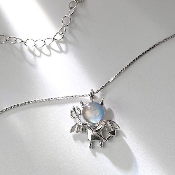 pendant necklaces moonstone devil necklace for girls aesthetic korean fashion cute choker chain neck accessories women's jewelry kan255, Silver
pendant necklaces moonstone devil necklace for girls aesthetic korean fashion cute choker chain neck accessories women's jewelry kan255, Silver