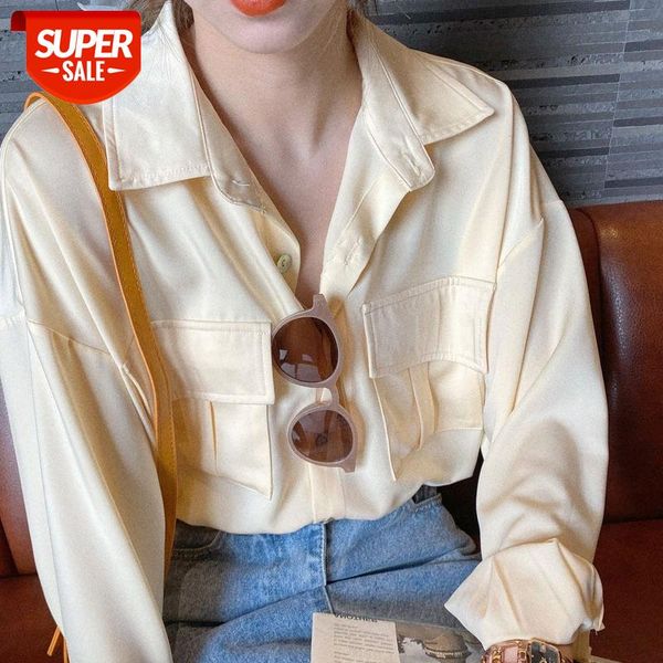gentle solid color blouse temperament loose long-sleeved shirt for women and korean #cf33, White
gentle solid color blouse temperament loose long-sleeved shirt for women and korean #cf33, White