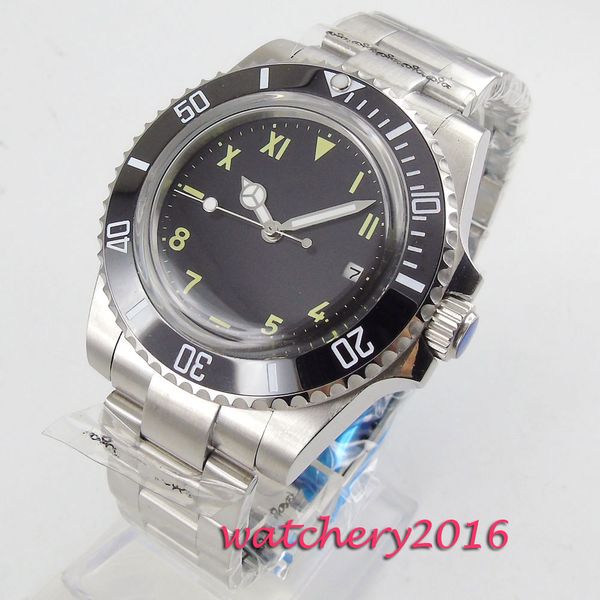 new arrival 40 mm black sterile iron plate military date rustless steel rotating ceramic tile automatic mechanical brain wars business, Slivery;brown
new arrival 40 mm black sterile iron plate military date rustless steel rotating ceramic tile automatic mechanical brain wars business, Slivery;brown