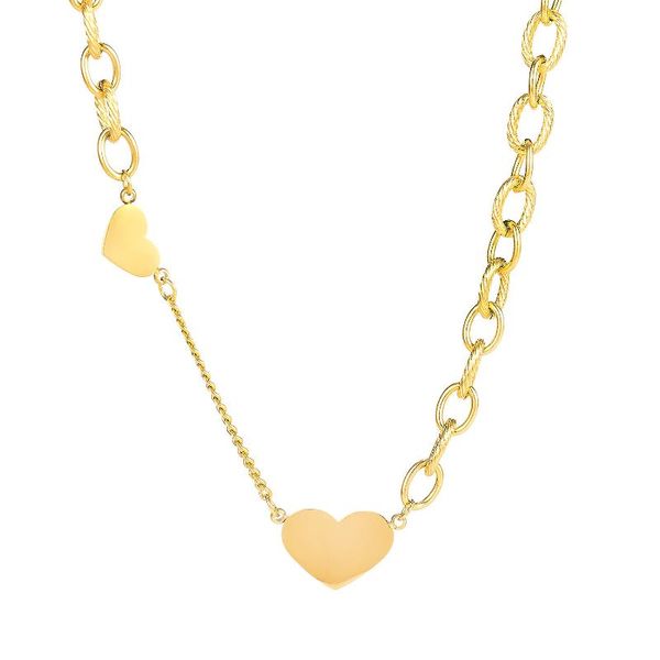 pendant necklaces minimalist gold color heart for women bff fashion kpop stainless steel asymmetric chains jewelry accessories, Silver
pendant necklaces minimalist gold color heart for women bff fashion kpop stainless steel asymmetric chains jewelry accessories, Silver