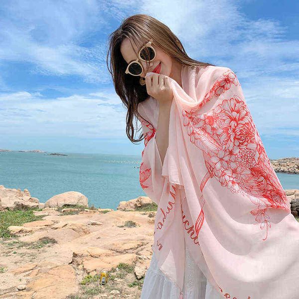 scarves net red wind women's summer sunscreen and sunshade shawl versatile thin beach tourism silk scarf, Blue;gray
scarves net red wind women's summer sunscreen and sunshade shawl versatile thin beach tourism silk scarf, Blue;gray