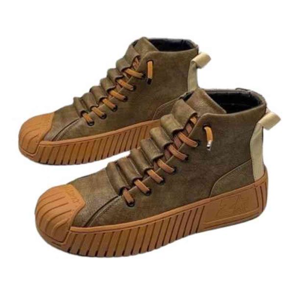 2021 spring autumn men martin boots increased boots fashion casual shoes board shoes outdoor boots british style, Black