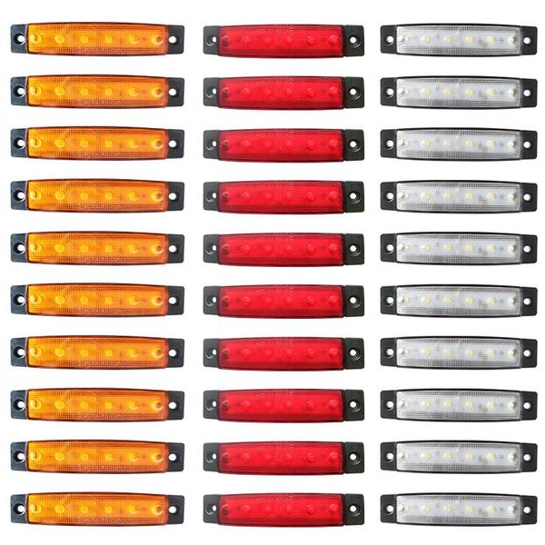 emergency lights 10pcs 12v 24v led side marker car external warning tail light signal brake lamps for truck trailer lorry bus