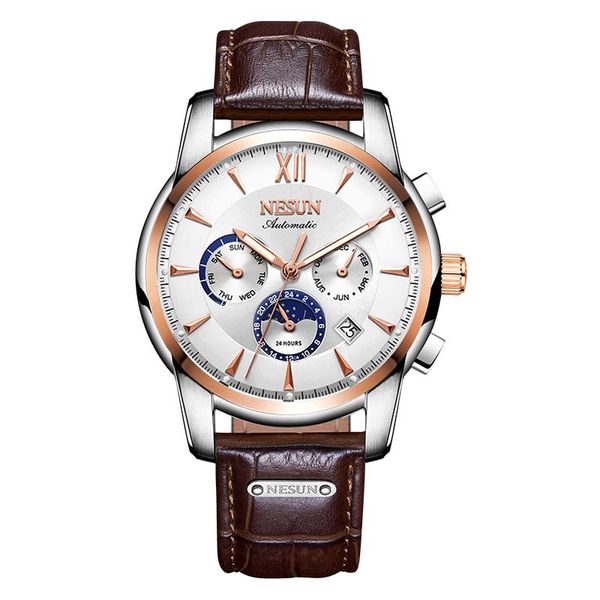 wristwatches nesun original mens automatic multi-function business stainless steel 100m waterproof bayan saat, Slivery;brown
wristwatches nesun original mens automatic multi-function business stainless steel 100m waterproof bayan saat, Slivery;brown