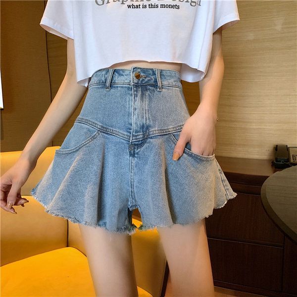 women's shorts denim loose korean student 2021 summer new high waist thin wide leg pants female, White;black
women's shorts denim loose korean student 2021 summer new high waist thin wide leg pants female, White;black