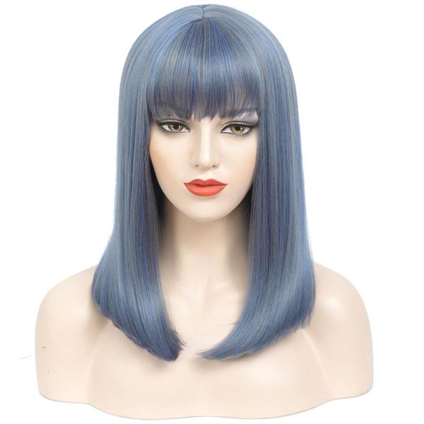 synthetic wigs ombre highlights gray blue short bob cosplay with bangs for women girls lolita cute party, Black
synthetic wigs ombre highlights gray blue short bob cosplay with bangs for women girls lolita cute party, Black