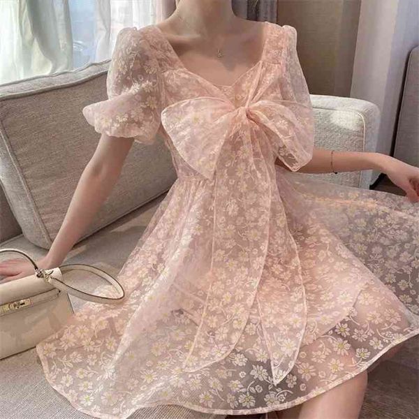 french elegant vintage floral summer dress women short sleeve party fairy female korea office lady beach 210514, Black;gray 
french elegant vintage floral summer dress women short sleeve party fairy female korea office lady beach 210514, Black;gray