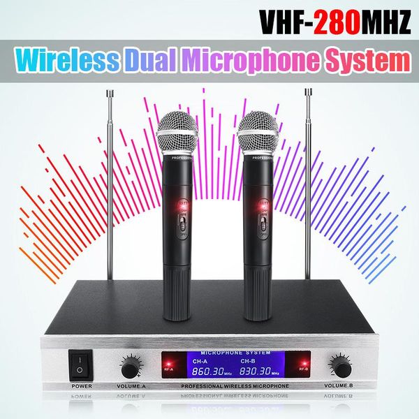 vhf-280mhz wireless radio microphone system professional dual cordless handheld mic receiver microphones kit for karaoke ktv
vhf-280mhz wireless radio microphone system professional dual cordless handheld mic receiver microphones kit for karaoke ktv