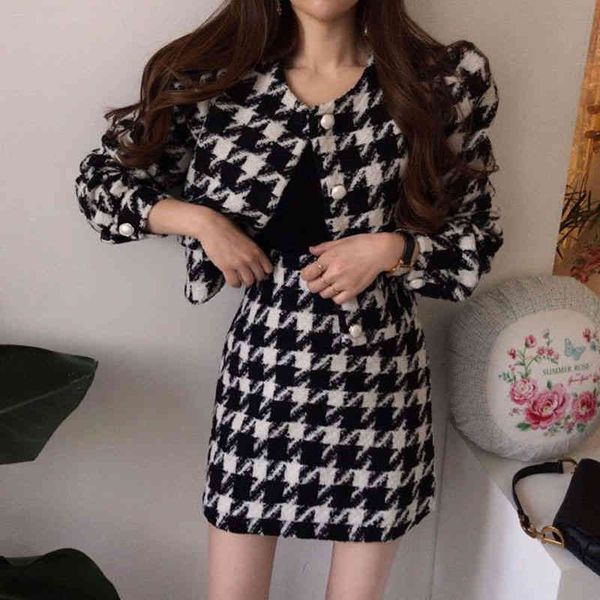 two piece dress onalippa autumn chic set women korean vintage temperament v-neck button plaid tweed short jacket + high waist skirt lzub, White
two piece dress onalippa autumn chic set women korean vintage temperament v-neck button plaid tweed short jacket + high waist skirt lzub, White