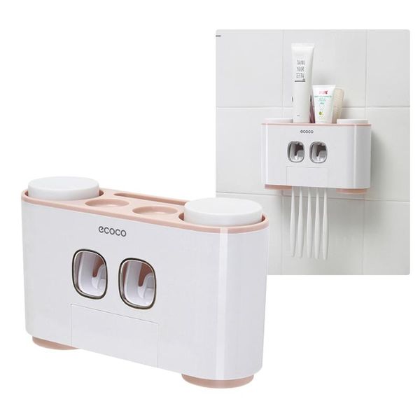 bath accessory set automatic toothpaste dispenser dust-proof toothbrush holder with cups wall mount stand no nail bathroom organizer
bath accessory set automatic toothpaste dispenser dust-proof toothbrush holder with cups wall mount stand no nail bathroom organizer