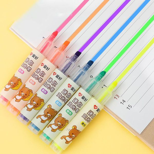 highlighters 6 pcs/lot kawaii rilakkuma highlighter pen mini animal fluorescent marker pens office school drawing paint art supplies, Black;red
highlighters 6 pcs/lot kawaii rilakkuma highlighter pen mini animal fluorescent marker pens office school drawing paint art supplies, Black;red