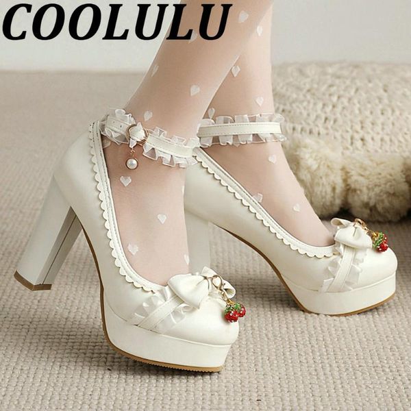 dress shoes coolulu 2021 wedding pumps lolita lace with bow women platform high heels ankle strap elegant block, Black
dress shoes coolulu 2021 wedding pumps lolita lace with bow women platform high heels ankle strap elegant block, Black