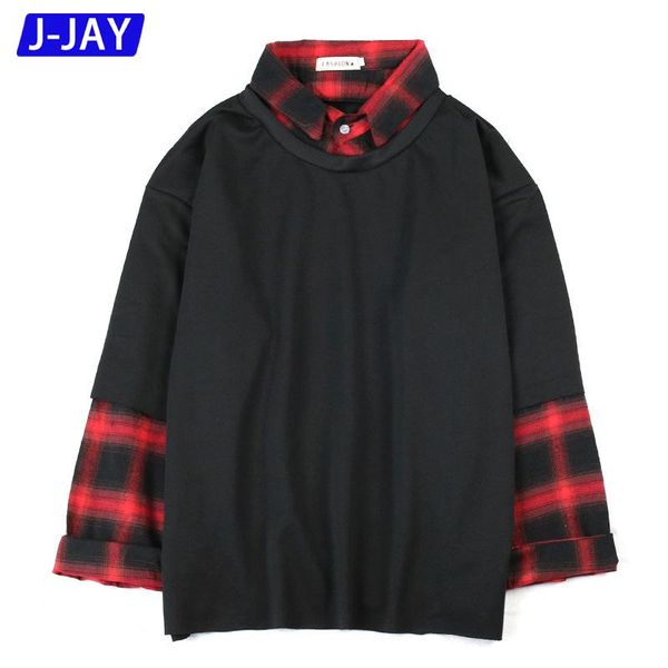 j-jay brand spring and autumn men's sweatshirt trend high street hip-hop plaid stitching loose korean version 2021 hoodies & sweatshirt, Black
j-jay brand spring and autumn men's sweatshirt trend high street hip-hop plaid stitching loose korean version 2021 hoodies & sweatshirt, Black