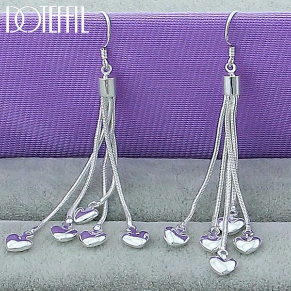 doteffil 925 sterling sier five heart snake chain long drop earrings for women wedding engagement party fashion jewelry, Golden
doteffil 925 sterling sier five heart snake chain long drop earrings for women wedding engagement party fashion jewelry, Golden
