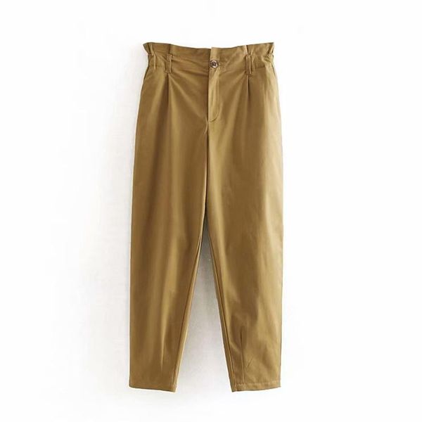 women's pants & capris women khaki cotton paperbag fashion streetwear pockets pleated waist trousers 2021 ladies casual long pantalon, Black;white
women's pants & capris women khaki cotton paperbag fashion streetwear pockets pleated waist trousers 2021 ladies casual long pantalon, Black;white