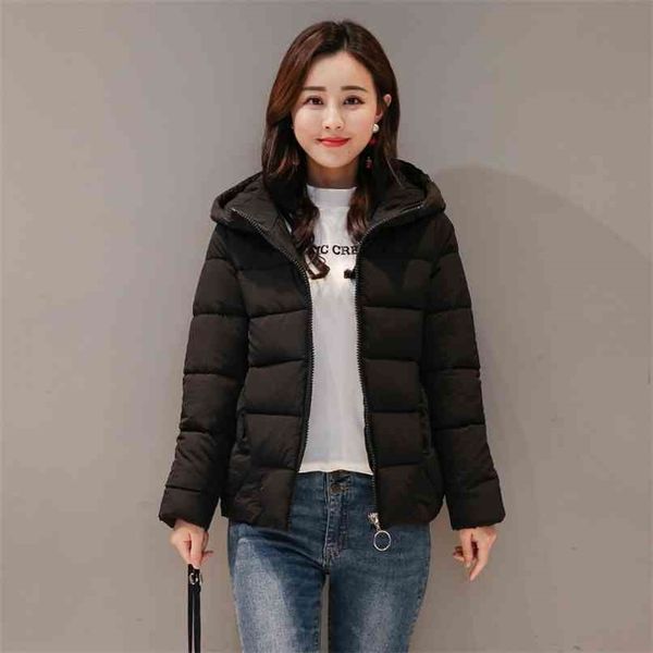 winter hooded short jacket women plus size solid women's parkas stand collar loose cotton padded casual thick coat ladies 210916, Black
winter hooded short jacket women plus size solid women's parkas stand collar loose cotton padded casual thick coat ladies 210916, Black