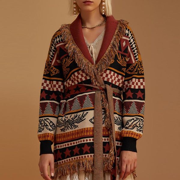 women's wool & blends fashion designer 2021 autumn winter midi coat women vintage printed tassel extra warm cashmere, Black
women's wool & blends fashion designer 2021 autumn winter midi coat women vintage printed tassel extra warm cashmere, Black
