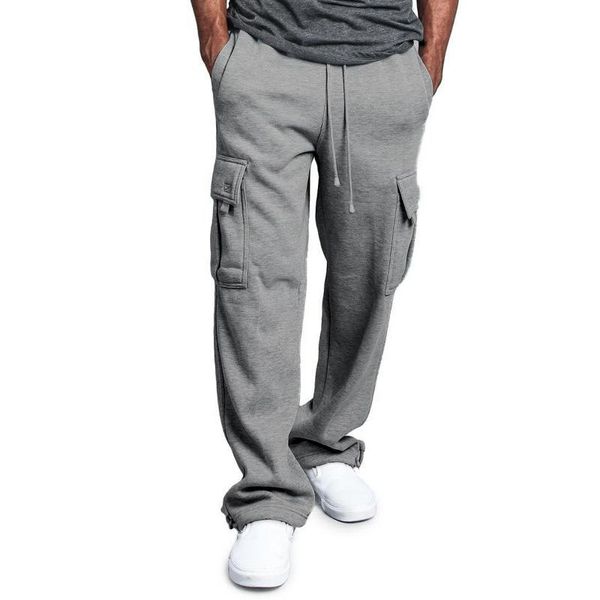 men's pants men solid color multi pockets trousers drawstring loose sports straight, Black
men's pants men solid color multi pockets trousers drawstring loose sports straight, Black