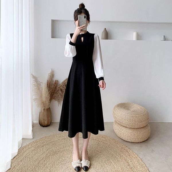 casual dresses french mid-length vinatge dress womens 2021 spring and summer high-waist fashion stitching female hollow out a-line, Black;gray
casual dresses french mid-length vinatge dress womens 2021 spring and summer high-waist fashion stitching female hollow out a-line, Black;gray