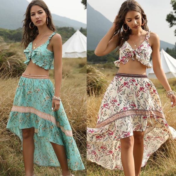 bohemia floral print 2 piece skirt set summer beach holiday backless lace up ruffles crop + long irregular skirts sets1, White
bohemia floral print 2 piece skirt set summer beach holiday backless lace up ruffles crop + long irregular skirts sets1, White