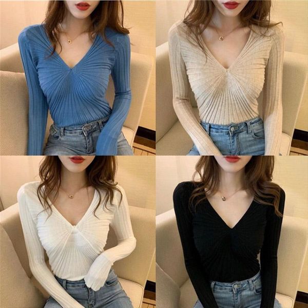 women's sweaters 2021 girls v-neck pleated knitted full sleeve sweater pullover chic sheath jumpers, White;black
women's sweaters 2021 girls v-neck pleated knitted full sleeve sweater pullover chic sheath jumpers, White;black