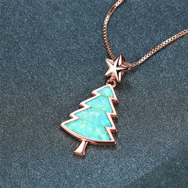 pendant necklaces white green opal engagement necklace cute star christmas tree rose gold silver color chain for women
pendant necklaces white green opal engagement necklace cute star christmas tree rose gold silver color chain for women