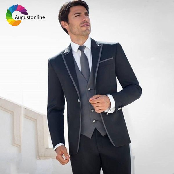 men's suits & blazers black men for wedding peaked lapel custom made groom tuxedos slim fit man 3 pieces jacket pants vest te, White;black
men's suits & blazers black men for wedding peaked lapel custom made groom tuxedos slim fit man 3 pieces jacket pants vest te, White;black