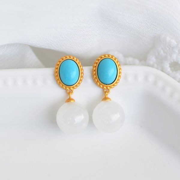 dangle & chandelier designer original silver inlaid natural turquoise fresh hetian white jade earrings simple and exquisite ladies jewelry
dangle & chandelier designer original silver inlaid natural turquoise fresh hetian white jade earrings simple and exquisite ladies jewelry