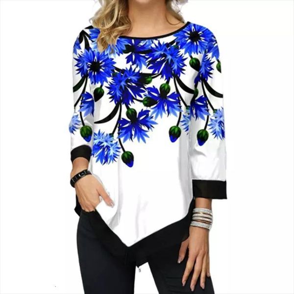 3d blue floral print womens blouses long summer spring casual o neck loose oversized large size 4xl 5xl lady, White
3d blue floral print womens blouses long summer spring casual o neck loose oversized large size 4xl 5xl lady, White