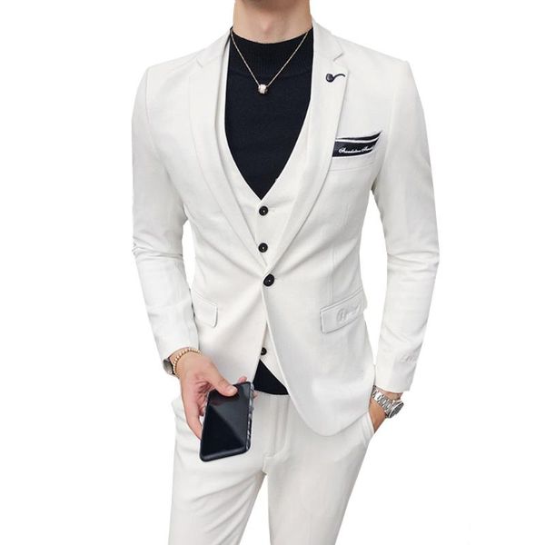 men jacket vest pant business casual office groom party wedding banquet 3 piece set male suits blazer coat trousers waistcoat men's & b, White;black
men jacket vest pant business casual office groom party wedding banquet 3 piece set male suits blazer coat trousers waistcoat men's & b, White;black