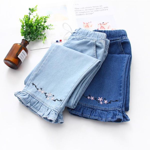 women's pants & capris small flower embroidered flared elastic waist casual denim 2021 female mori girl, Black;white
women's pants & capris small flower embroidered flared elastic waist casual denim 2021 female mori girl, Black;white