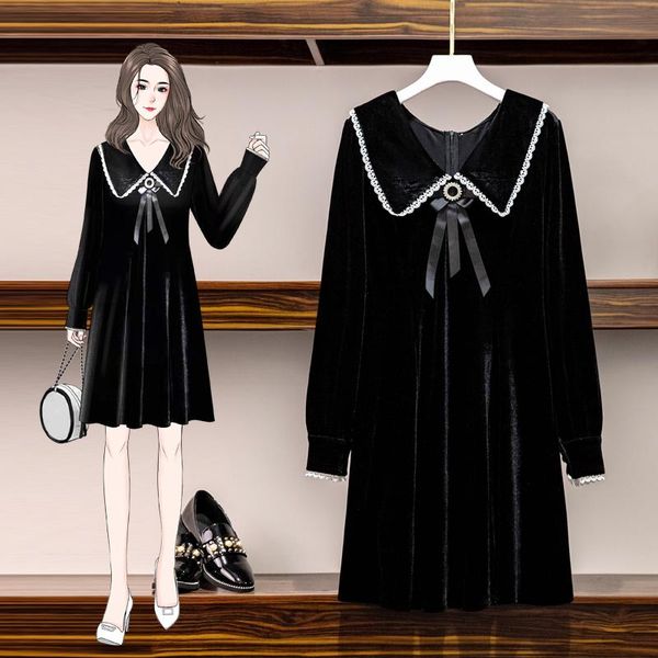 casual dresses black lace bow long sleeved velvet midi plus large size oversize korean fashion kawaii women's elegant autumn, Black;gray
casual dresses black lace bow long sleeved velvet midi plus large size oversize korean fashion kawaii women's elegant autumn, Black;gray