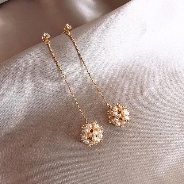stud shiny side fashion brand jewelry pearl beads earrings for women gift long flower, Golden;silver
stud shiny side fashion brand jewelry pearl beads earrings for women gift long flower, Golden;silver