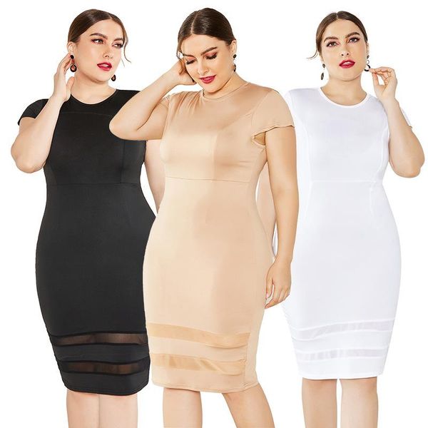 casual dresses big size o-neck gauze splicing elegant pencil dress women's summer slim business sheath bodycon ol office wear vestidos, Black;gray
casual dresses big size o-neck gauze splicing elegant pencil dress women's summer slim business sheath bodycon ol office wear vestidos, Black;gray