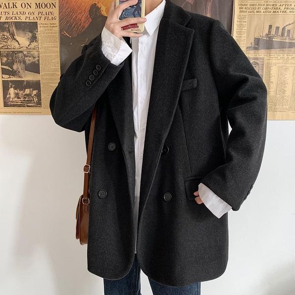 men's suits & blazers 2021 autumn and winter korean thick woolen coat jacket fashion casual solid color double-breasted suit black m-xl, White;black
men's suits & blazers 2021 autumn and winter korean thick woolen coat jacket fashion casual solid color double-breasted suit black m-xl, White;black