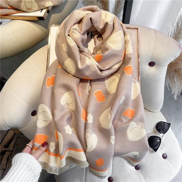 scarves cashmere scarf women printed warm winter blanker echarpe pashmina shawl and wrap large bufanda 2021, Blue;gray