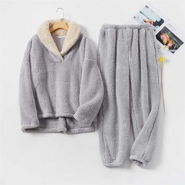 july's song flannel winter pajamas set thickening 2 pieces women sleepwear casual loose warm homewear coral fleece nightwear 211103, Black;red
july's song flannel winter pajamas set thickening 2 pieces women sleepwear casual loose warm homewear coral fleece nightwear 211103, Black;red