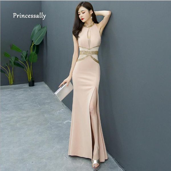 party dresses slim trumpet evening dress long halter beadings split backless birthday gifts for girl friends wife mermaid prom, White;black
party dresses slim trumpet evening dress long halter beadings split backless birthday gifts for girl friends wife mermaid prom, White;black