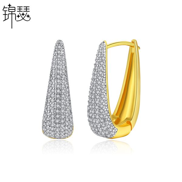 jewelry charm stud yuyi ear clasp korean fashion u-shaped women's gold copper set zircon banquet rings gift, Golden
jewelry charm stud yuyi ear clasp korean fashion u-shaped women's gold copper set zircon banquet rings gift, Golden