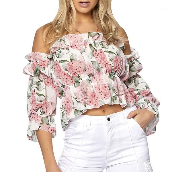 women's blouses & shirts one word collar lantern sleeve flower print shirt women tube chiffon long loose street woman, White
women's blouses & shirts one word collar lantern sleeve flower print shirt women tube chiffon long loose street woman, White