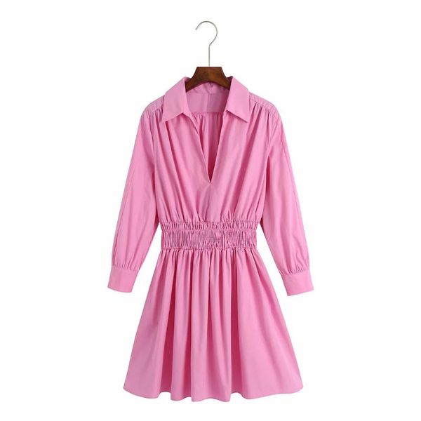 casual dresses 2021 women fashion pink color pleat high elastic waist poplin shirt dress chic female three quarter sleeve vestido, Black;gray
casual dresses 2021 women fashion pink color pleat high elastic waist poplin shirt dress chic female three quarter sleeve vestido, Black;gray