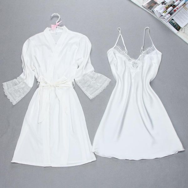 women's sleepwear white bride wedding robe set women silky rayon nightgown casual soft kimono bathrobe gown perspective nightwear, Black;red
women's sleepwear white bride wedding robe set women silky rayon nightgown casual soft kimono bathrobe gown perspective nightwear, Black;red