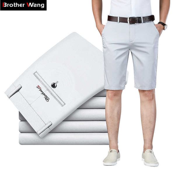 6 color casual shorts men summer straight elastic business fashion thin short pants male brand khaki beige black navy 210622, White;black
6 color casual shorts men summer straight elastic business fashion thin short pants male brand khaki beige black navy 210622, White;black