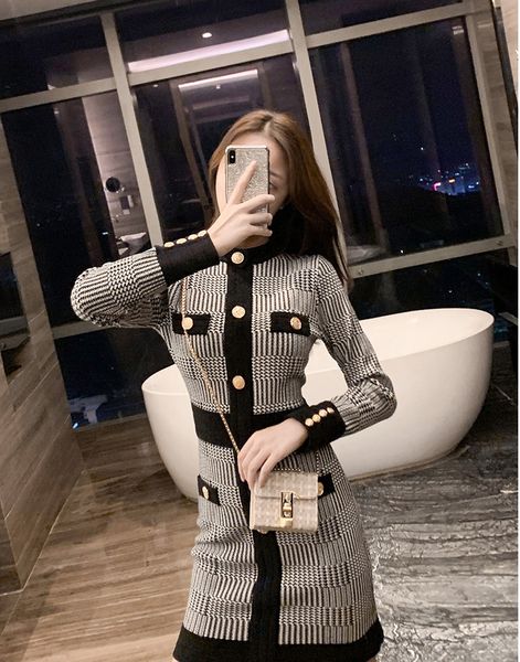 blessing bag simple style knitted women's autumn and winter new french imperial sister wind long over knee wool dress, Black;gray
blessing bag simple style knitted women's autumn and winter new french imperial sister wind long over knee wool dress, Black;gray