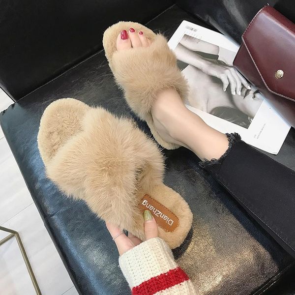 slippers explosive hairy female autumn winter indoor and outdoor wear flat bottom cross solid color wild shoes, Black
slippers explosive hairy female autumn winter indoor and outdoor wear flat bottom cross solid color wild shoes, Black