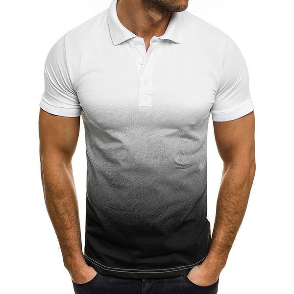 men's casual shirts summer t-shirt 2021 gradient printed shirt breathable fashion clothes male, White;black 
men's casual shirts summer t-shirt 2021 gradient printed shirt breathable fashion clothes male, White;black